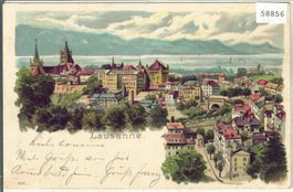Lausanne - Vue generale - Litho