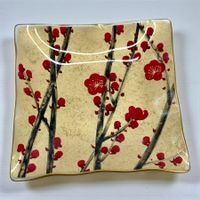 Vide-poche verre Korin Kawamura, motif traditionnel japonais
