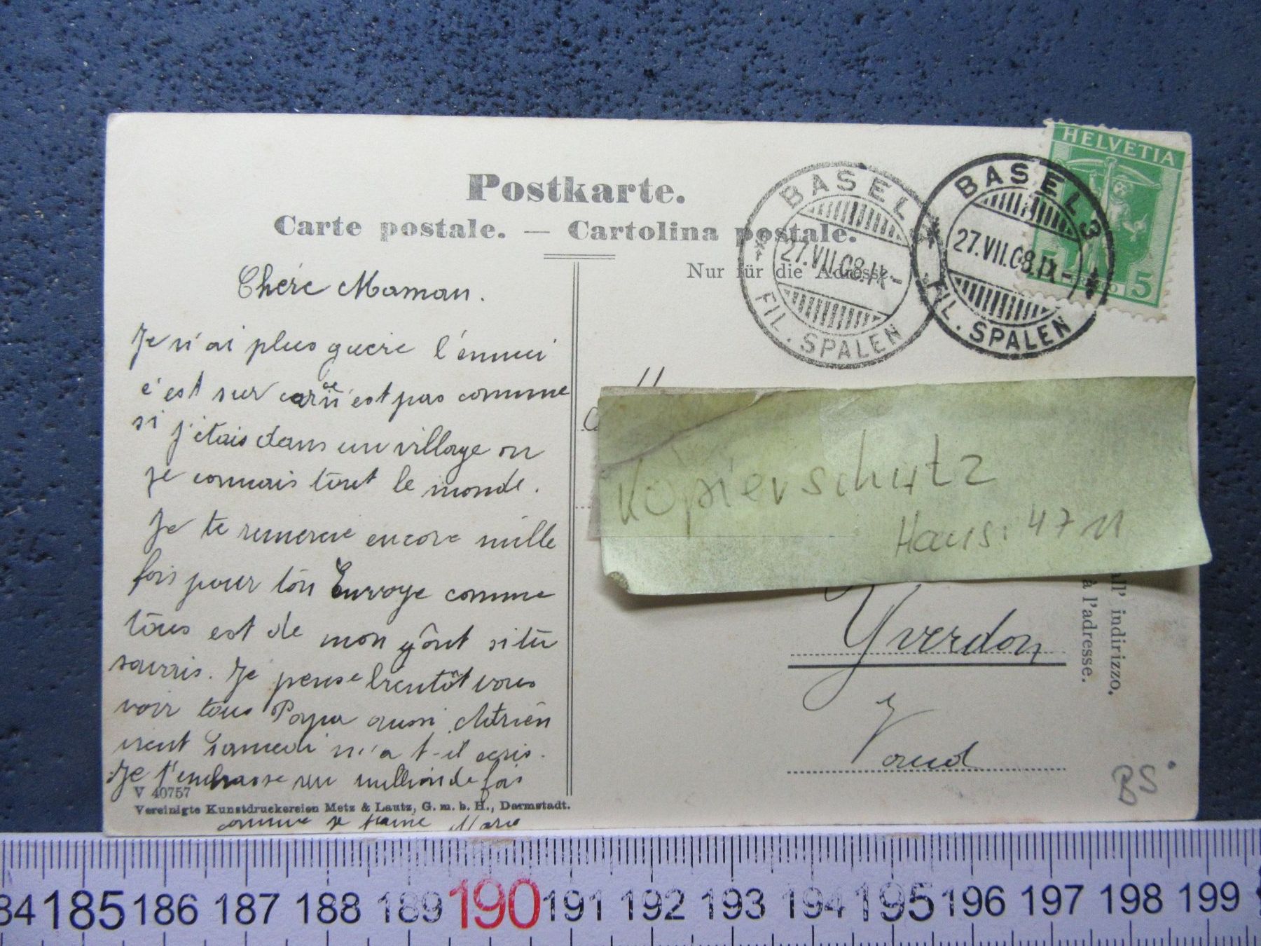 Cartoline postali: BASEL 1908 MARKTPLATZ BELEBT TRAM ANTIK AK BS – Usato da Ettingen venduto da Hausi4711 2