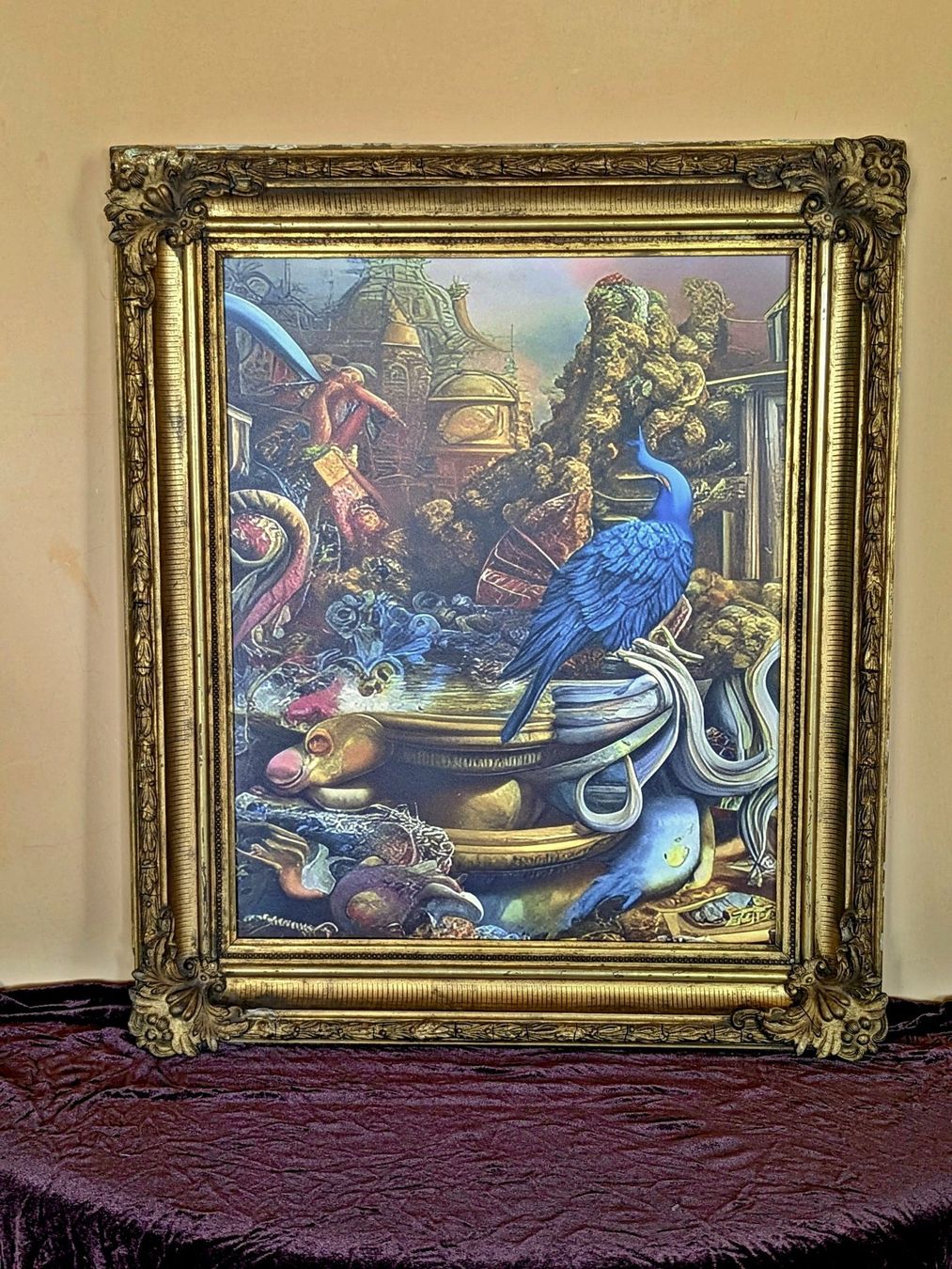 Cornici: Antiker barocker Rahmen mit einzigartigen Kunstwerk, limitie – Usato da Gross Drewitz venduto da Kronleuchter-online