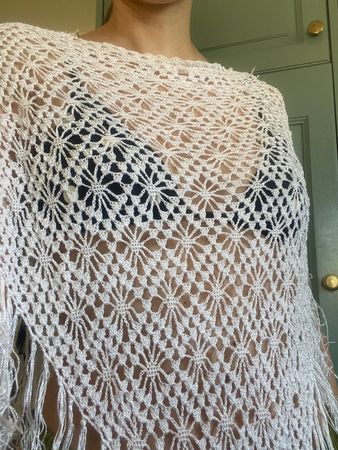 Châle bohème crochet à franges