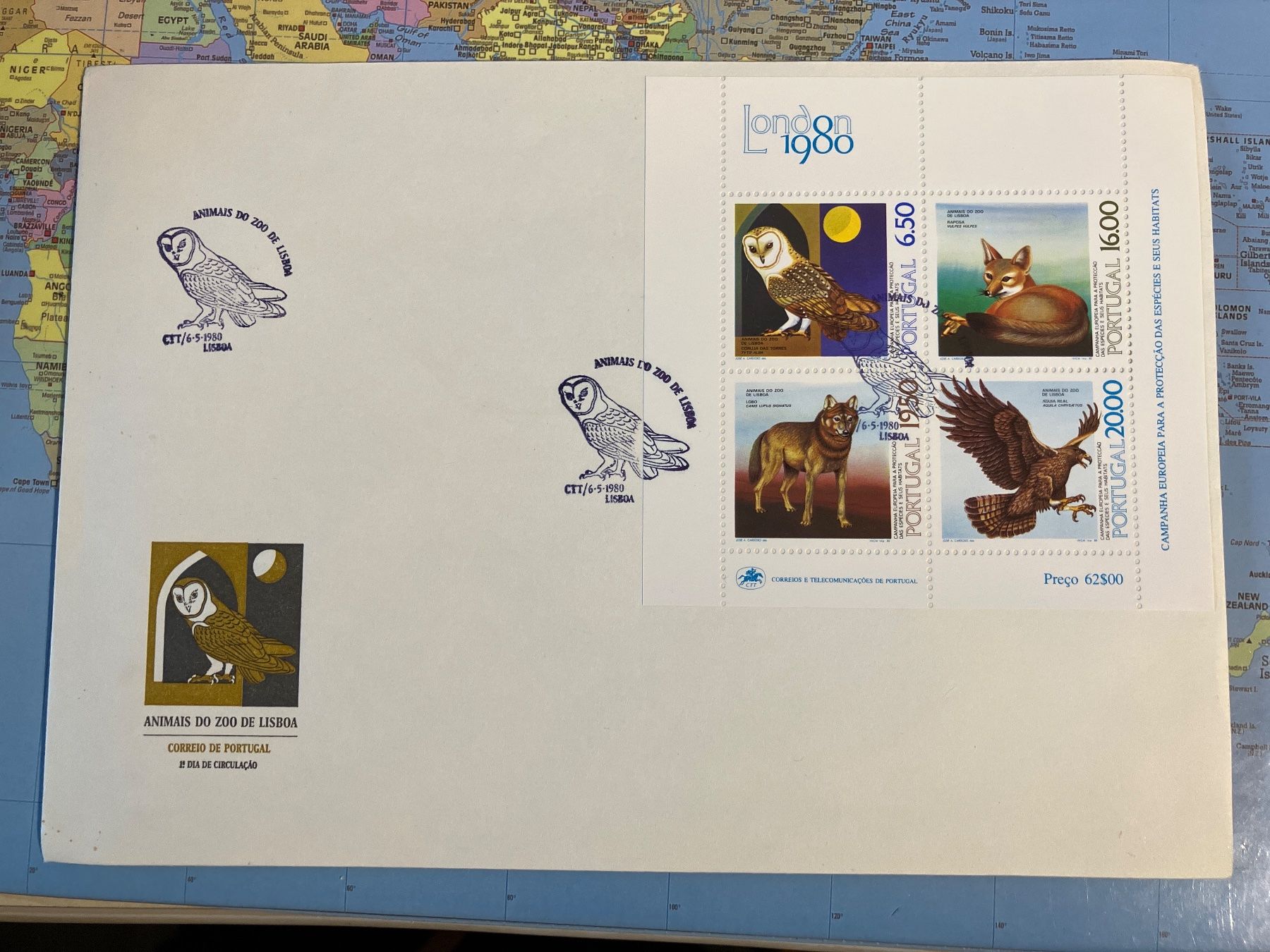 Tutti i francobolli: 1980 Animals do Zoo de Lisboa – Usato da Cunter venduto da Bicasi58