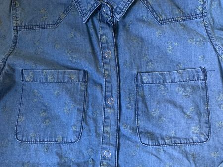 Jeansbluse, mit Blumenmuster, Gr. S