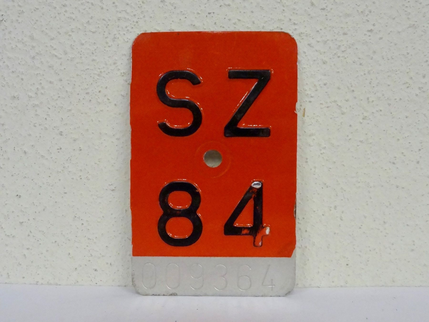 Schilder: SZ 84 VELONUMMER - FAHRRADSCHILD – Gebraucht aus Kerzers von djstarsky73