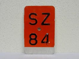 SZ 84 VELONUMMER - FAHRRADSCHILD