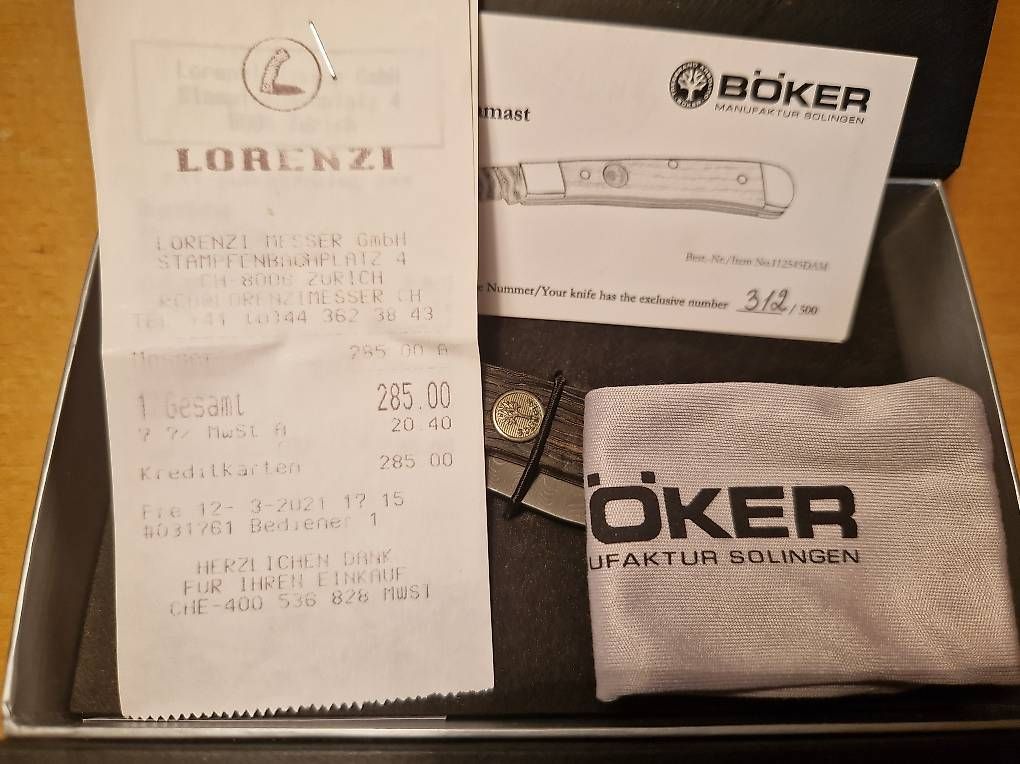 Coltelli tascabile: Böker Trapper Damast – Usato da Zürich venduto da horlogerie96 1