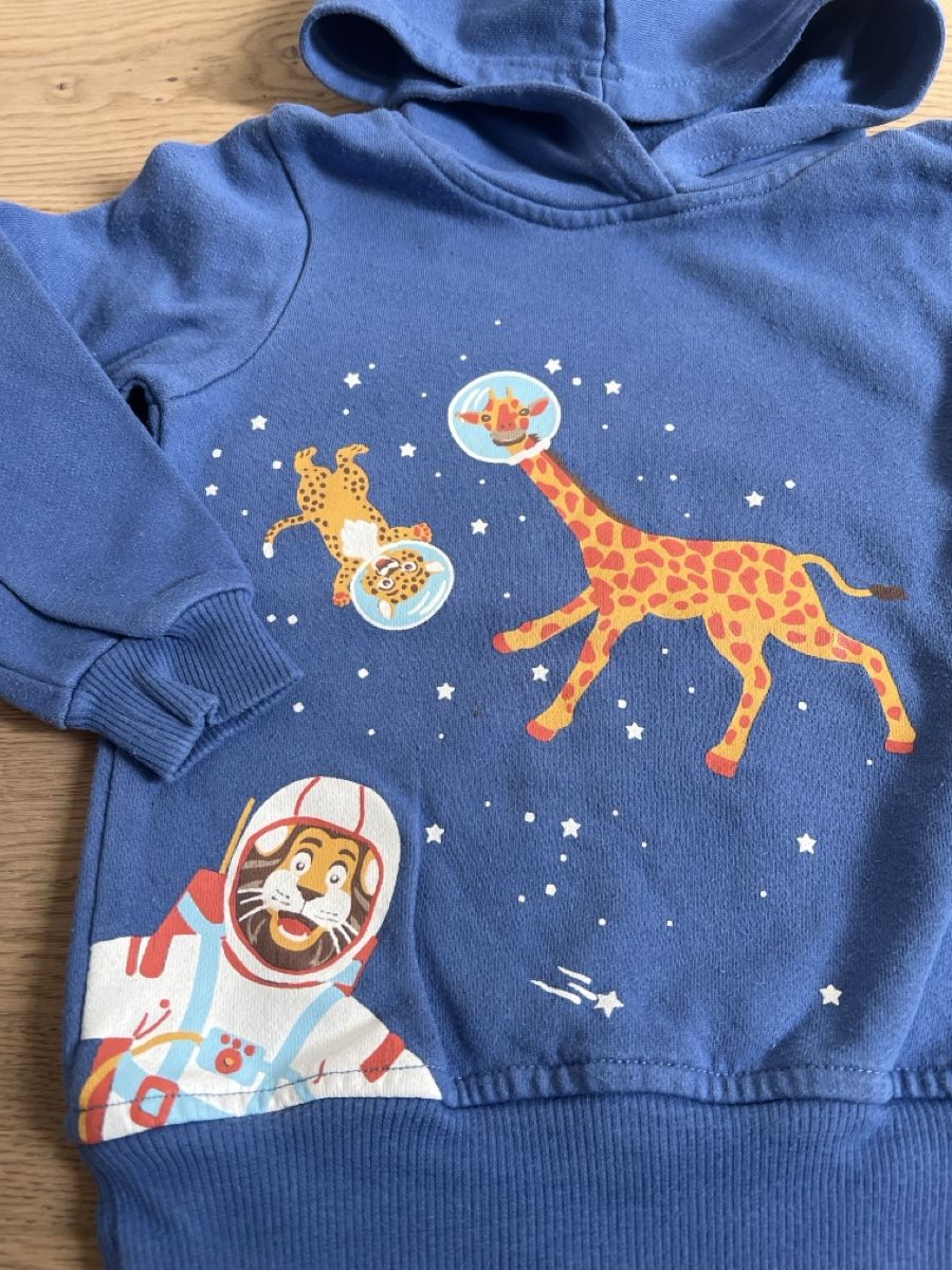 Maglioni & Felpe: Blauer Kapuzenpullover Gr. 92/98 - Safari Weltraum – Usato da Oensingen venduto da katepe 1