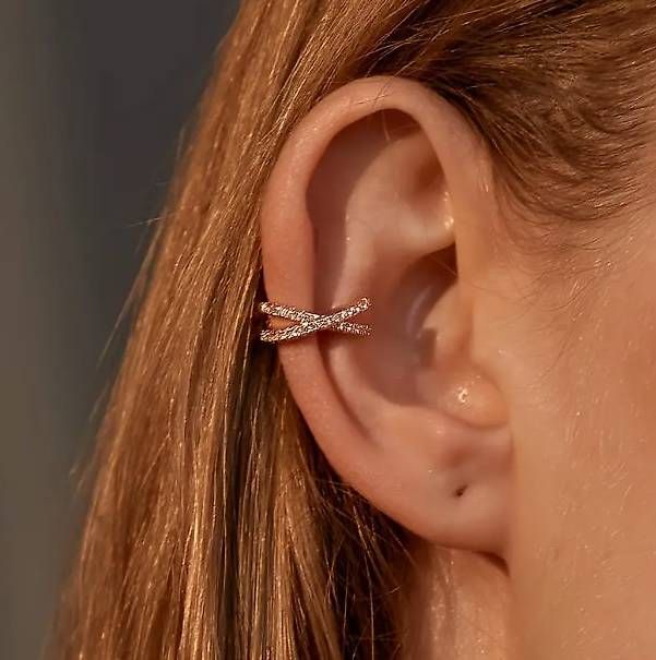 Orecchini pendenti & Orecchini a lobo: NEU Goldiger Earcuff mit Strassbesatz – Nuovo e nell'imballaggio originale da Root D4 venduto da DMA02