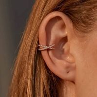NEU Goldiger Earcuff mit Strassbesatz