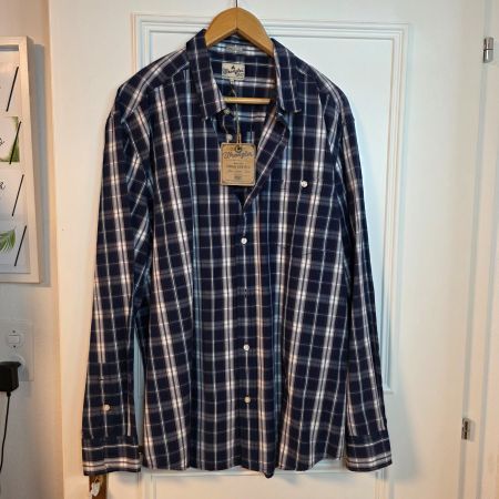 Vintage Herren Hemd 2XL Kariert 100% Baumwolle Neu mit Etike