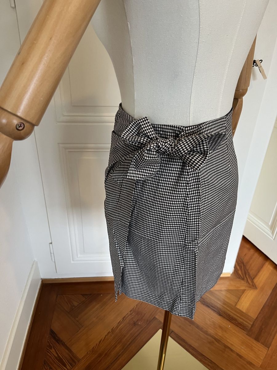 Massimo Dutti Gonne: Massimo Dutti Skirt Size 36 Gingham Bow-Tie Black/White – Usato da Mies venduto da Nib2011 3