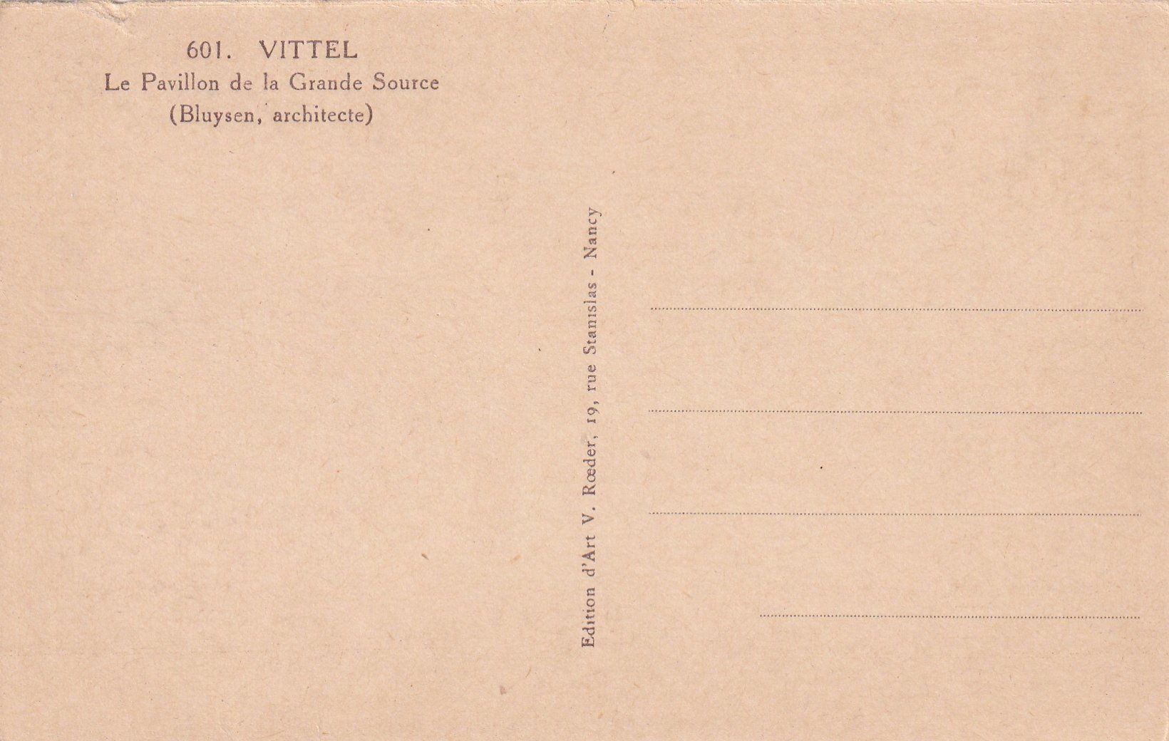 Ansichtskarten: Vittel - Le Pavillon de la Grande Source /bf – Gebraucht aus Hombrechtikon von Rudolf07 1