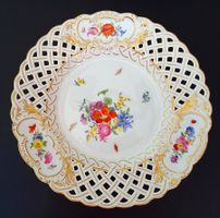 🫟Echt Meissener Porzellan Sammelteller Blumen Schmetterling