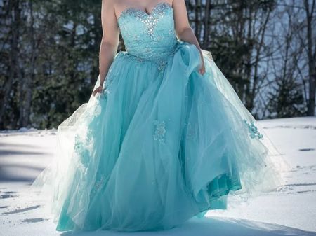 Eisprinzessin Kleid, Gr. M-Xl Tüll, Türkis