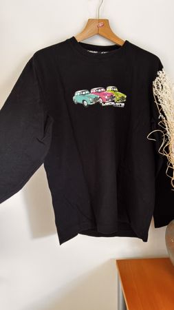 Longsleeve Cropp schwarz mit Auto-Print Grösse L
