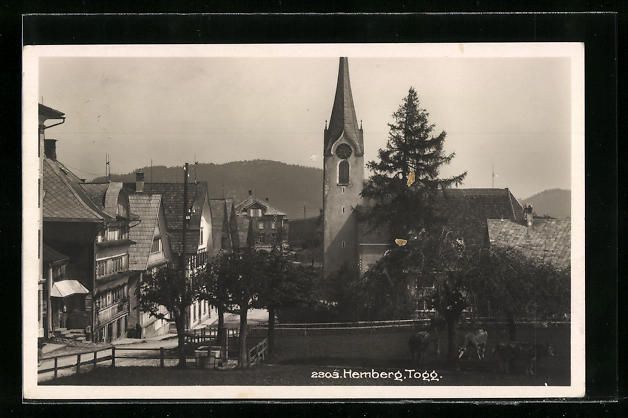 Cartoline postali: AK Hemberg, Teilansicht mit Kirche, 1927 – Usato da Berlin venduto da bartko-reher