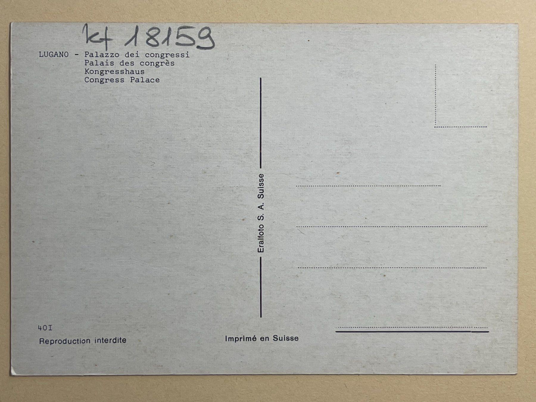Cartoline postali: Lugano - Palazzi dei Congressi – Usato da Steg VS venduto da danwer74 1