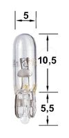 Glassockellampen T5  12V