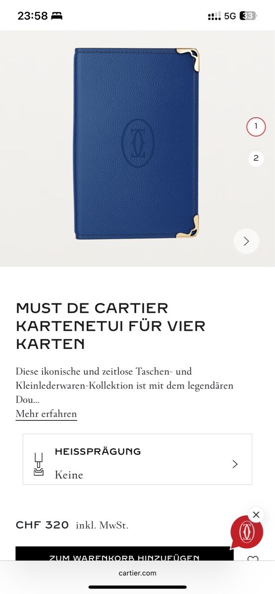Portafogli: Cartier leather card holder – Nuovo (secondo la descrizione) da Genève venduto da kor_78mm 4