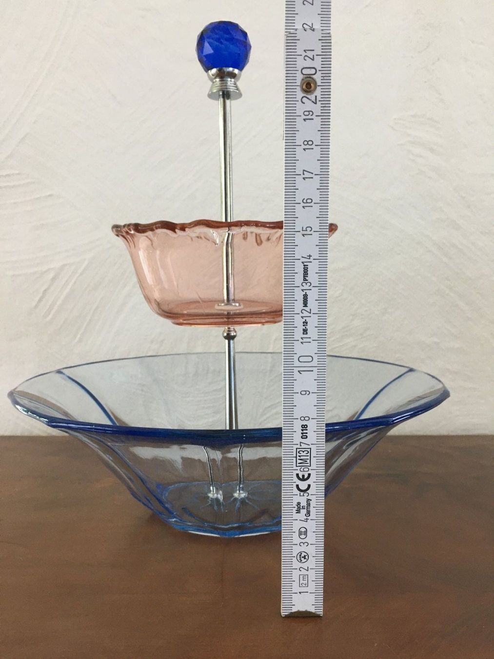 Schalen: Etagere mit Dessertschüssel - 60ties  rosa / blau – Gebraucht aus Subingen von ArtBead 6