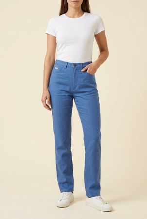 CARRERA Jeans Pantalon Lin Bleu Droit T. 38