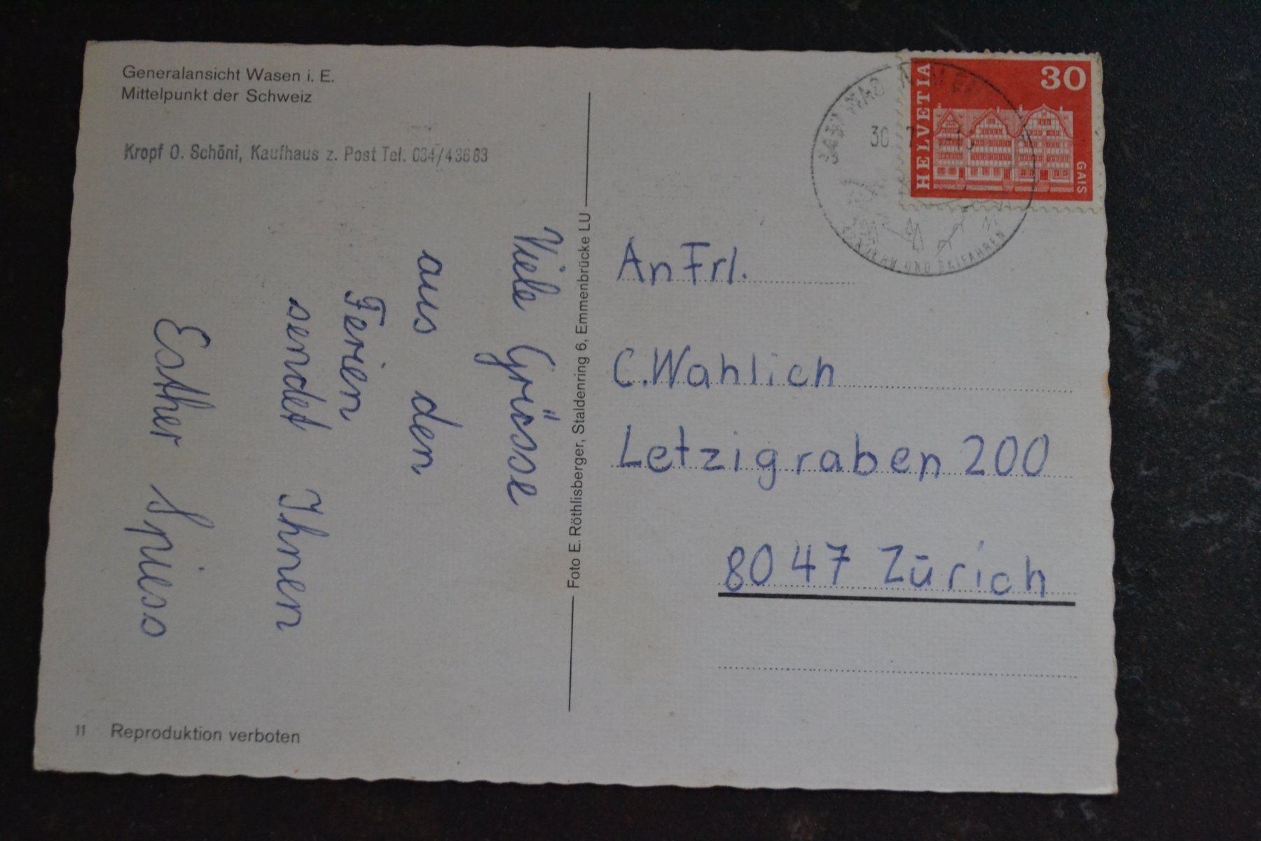 Cartoline postali: AK Wasen im Emmental BE – Usato da Beinwil am See venduto da kajak55 1