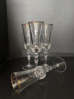 4er Set Vintage "Aurea"Sektgläser, Royal Cristal Rock, Italy