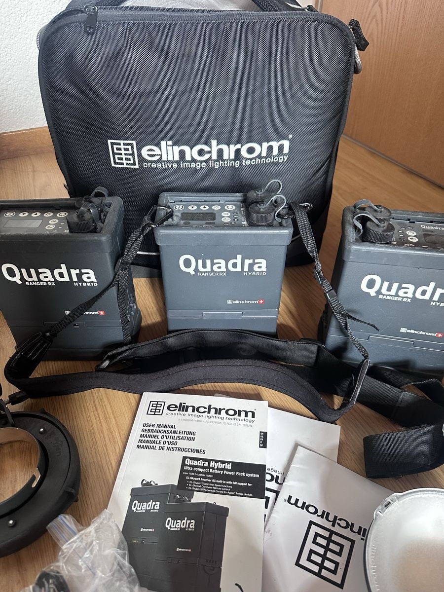 Elinchrom Flash: Elinchrom 3 Quadra Akkus und 3 Blitzköpfe – Usato da Münsingen venduto da Secondhand89 4