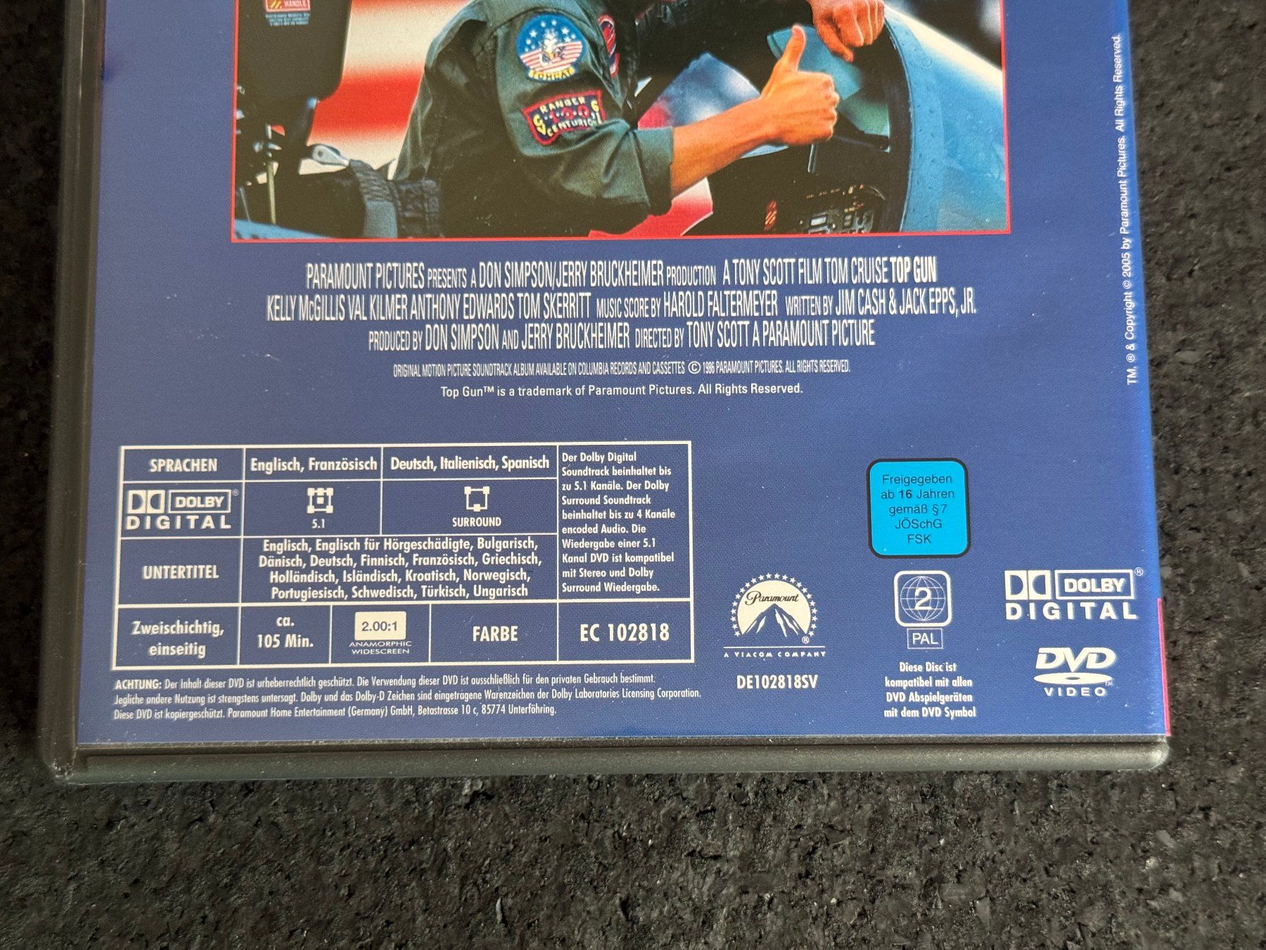 Tutti i DVDs: TOP GUN DVD EN/DE/FR/IT/SP – Usato da Fribourg venduto da tschjoly 3