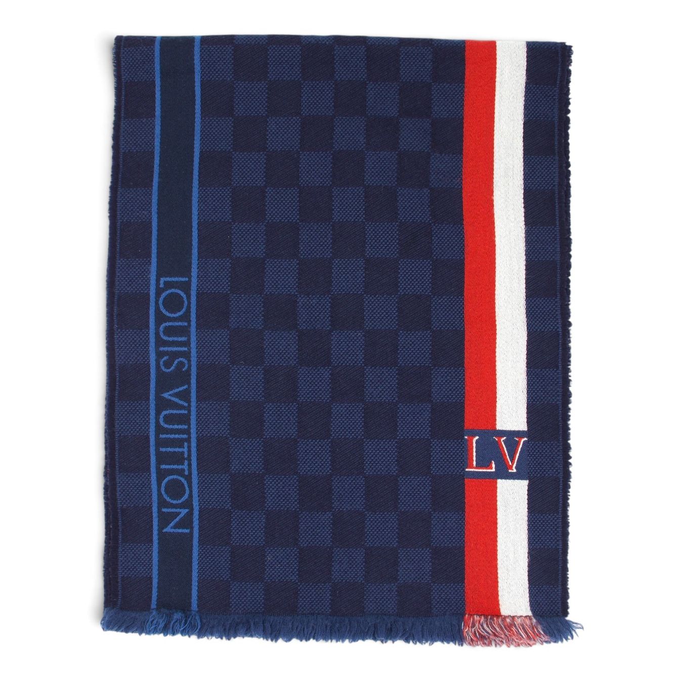 Louis Vuitton Foulard & Sciarpe: Louis Vuitton Schal Damier blau – Usato da Binningen venduto da Designerlabels