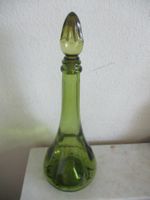 Vintage grüne Karaffe Dekanter mit Stöpsel Bleikristall