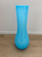Bodenvase blau schmal hoch aus Glas Höhe 44 cm