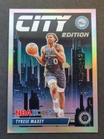 Tyrese Maxey City Edition Silver Prizm Hoops Premium 23-24
