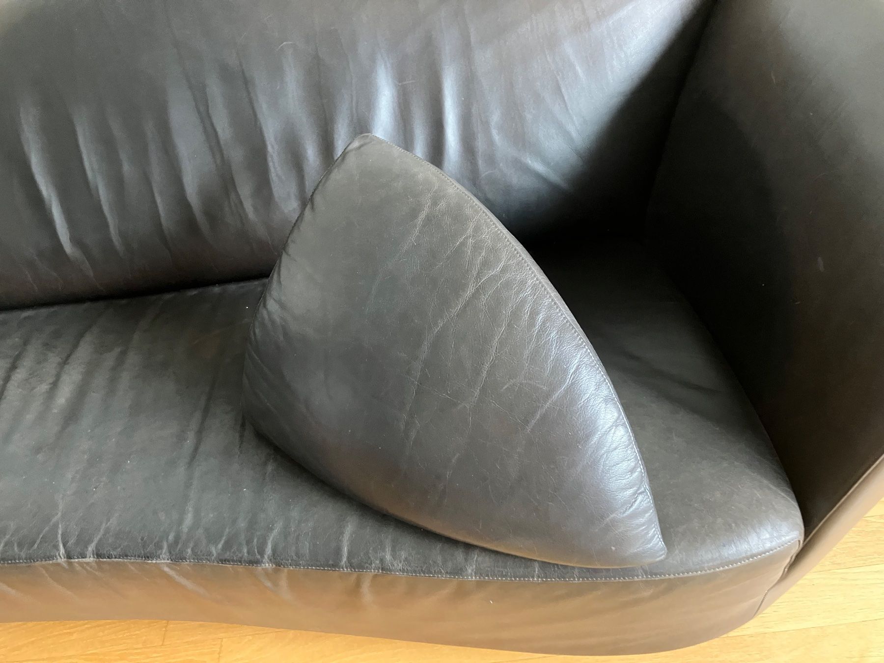 Divani: Sofa, Kunstleder schwarz – Usato da Winterthur venduto da Seepferdchen63 1