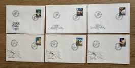 Liechtenstein - 6x Schloss Vaduz FDC 1986, 87 + 89