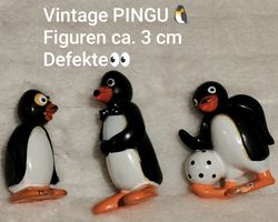 Defekte Vintage PINGU Figuren 3 Stück ca. 3 cm