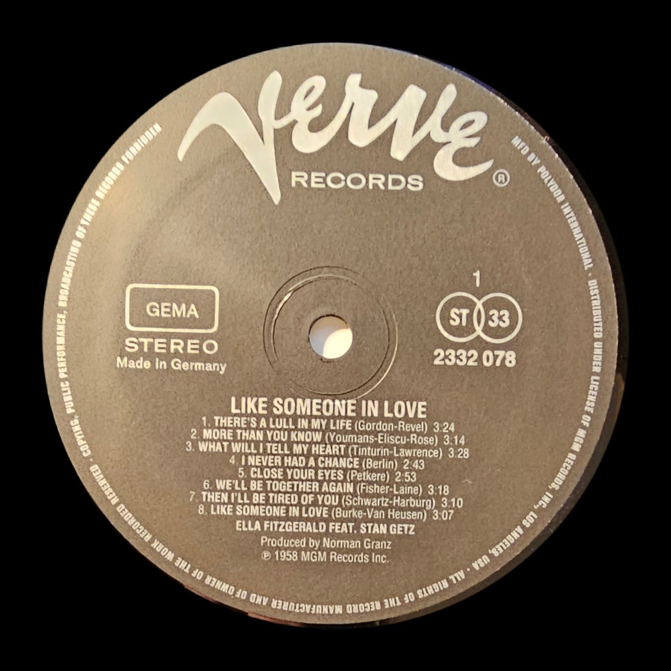 Schallplatten: Ella Fitzgerald - Like Someone In Love – Gebraucht aus Wahlen b. Laufen von Cg10 2