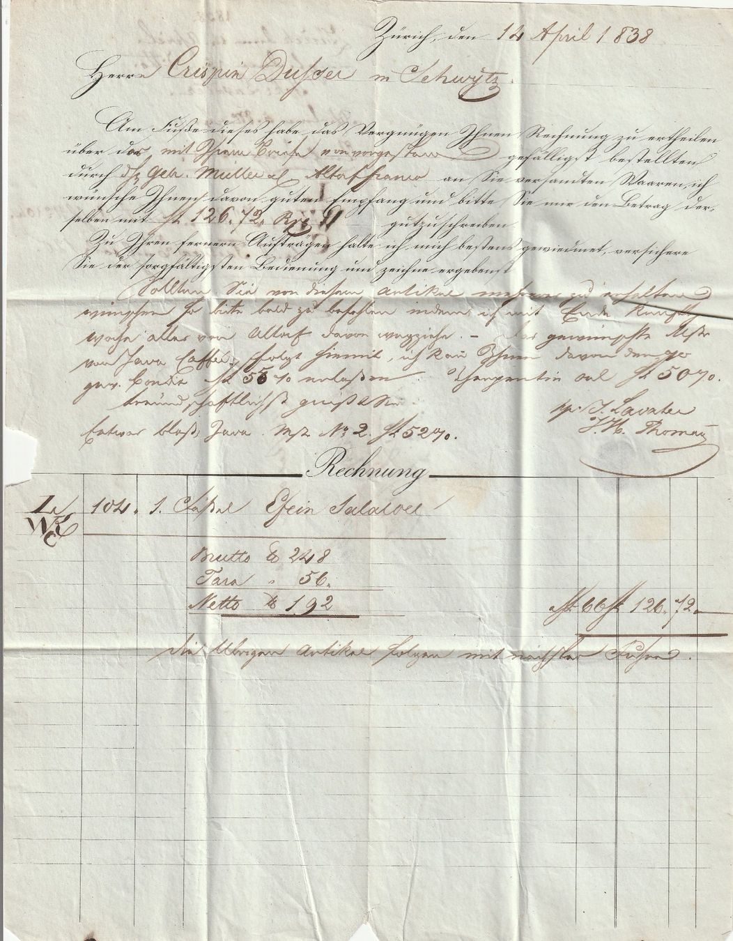 Alle Briefmarken: Brief-Schwyz-1838 – Gebraucht aus uttwil von Koehlerfred 1