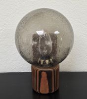 Wandlampe Glas Kugel Holz Sockel Vintage