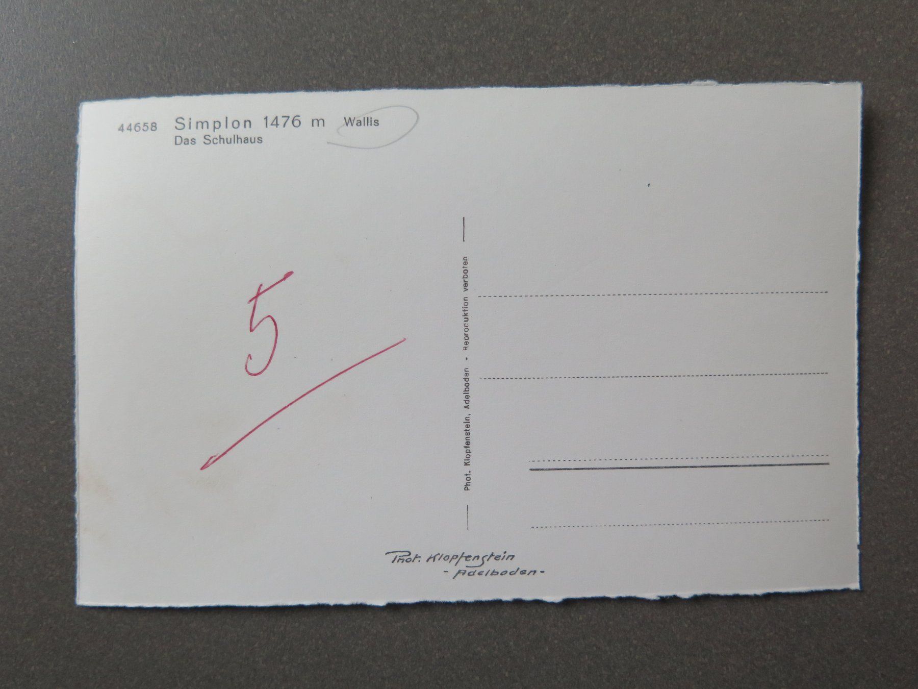 Ansichtskarten: SIMPLON - SCHULHAUS – Gebraucht aus Wittenbach von lipasal 1