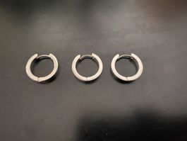 3x Creolen Ohrringe Edelstahl 4x20mm