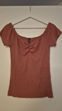 Chicoree Sommer Top, Grösse M, gerippt, terracottafarben