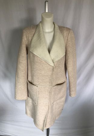 Manteau crème chiné en faux shearling Tom Tailor taille L