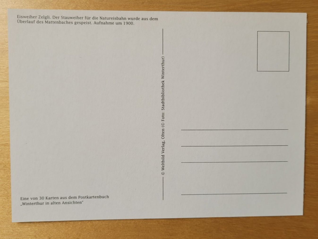 Cartes postales: WINTERTHUR: EISWEIHER ZELGLI - POSTKARTE – D'occasion à Neftenbach par Mador6 1