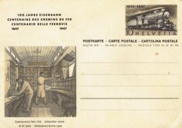 100 Jahre Eisenbahn 1847-1947 Postkarte