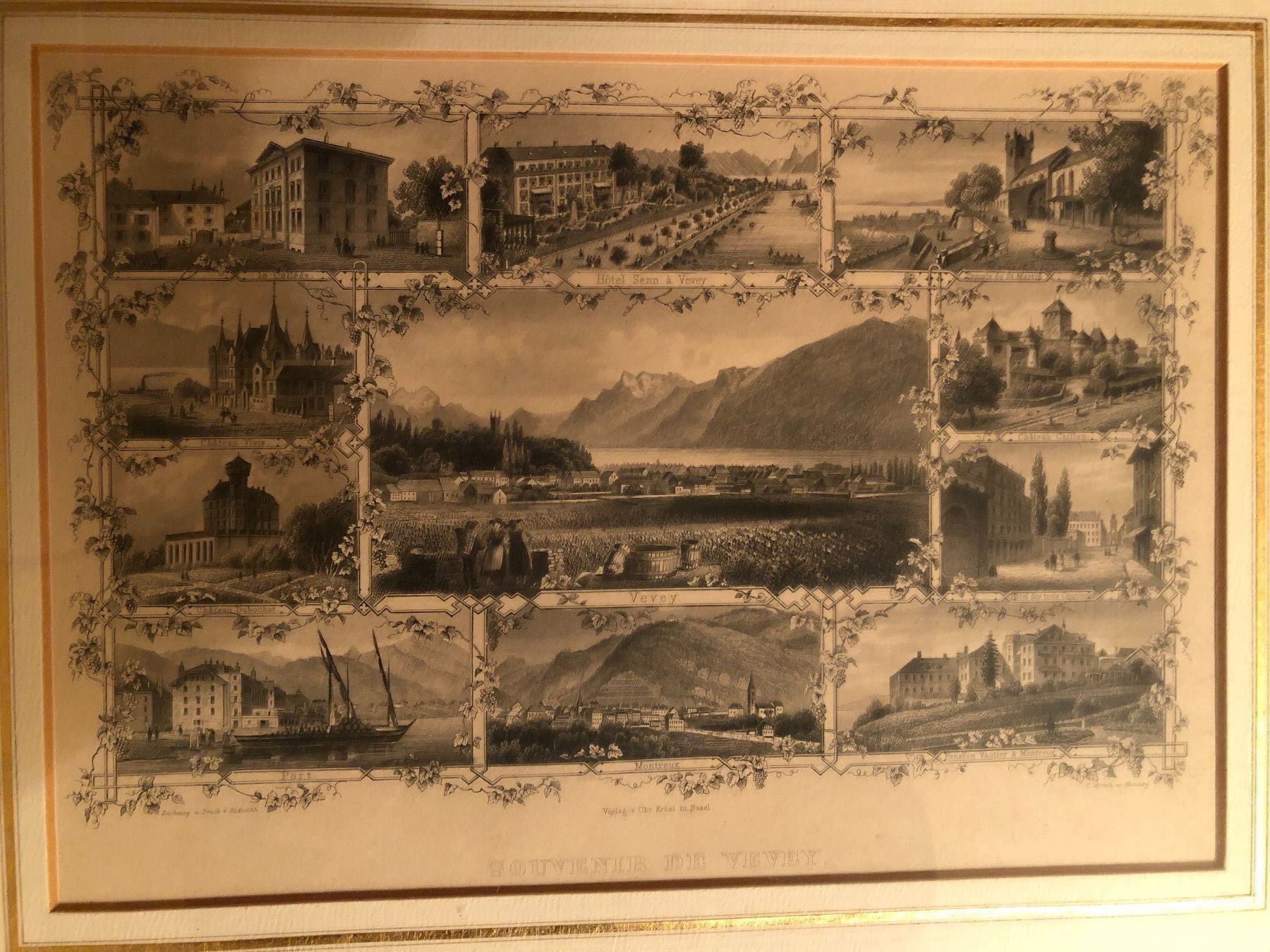Poster & Bilder: Souvenir de Vevey.Verlag Chr.Krüsi,Basel – Gebraucht aus Wald ZH von mlnt 5