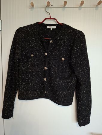 Strickjacke Morgan schwarz mit Glitzer und Knöpfen Grösse S 