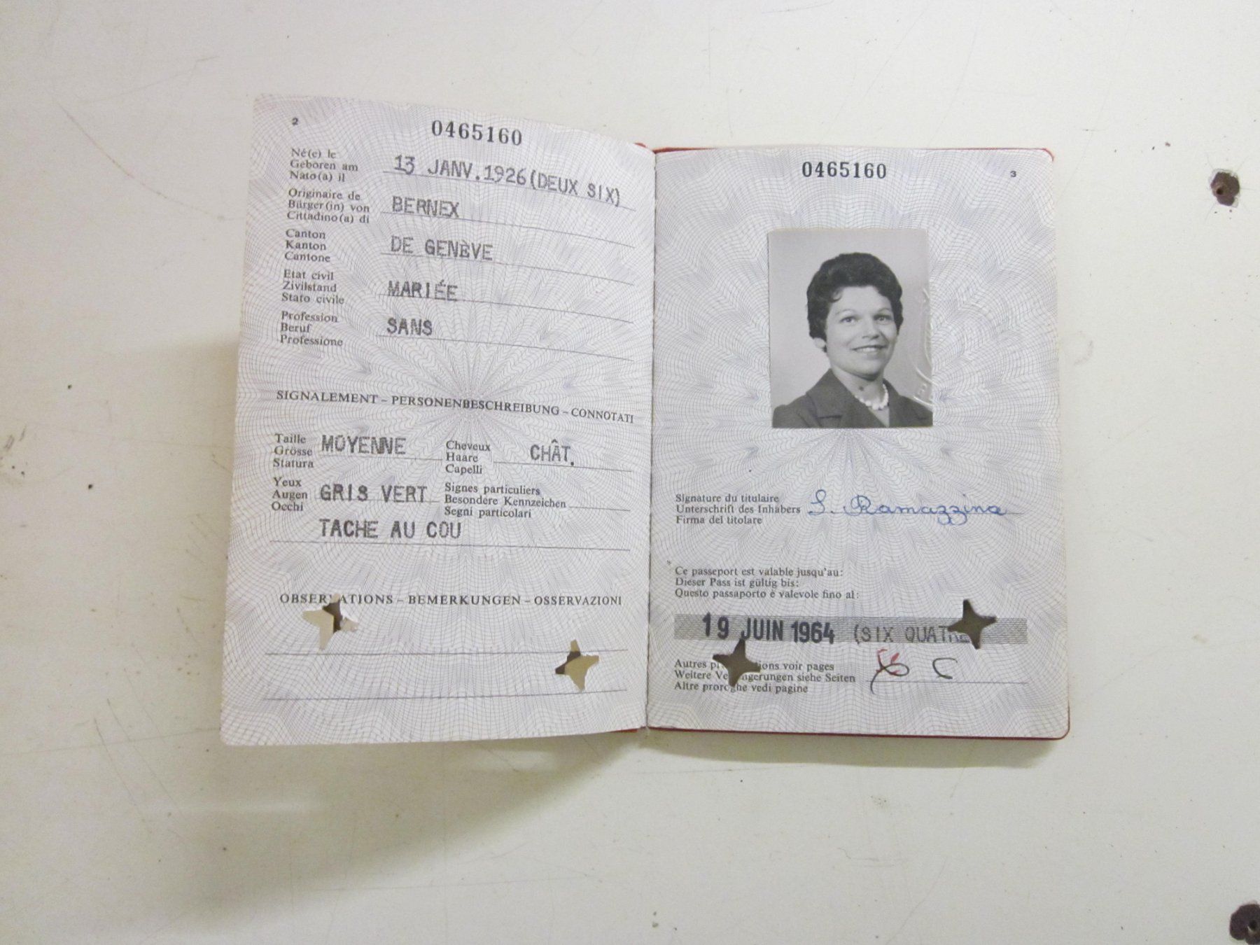 Dokumente: Passeport Schweizer Pass 1964 – Gebraucht aus Grand-lancy von  2