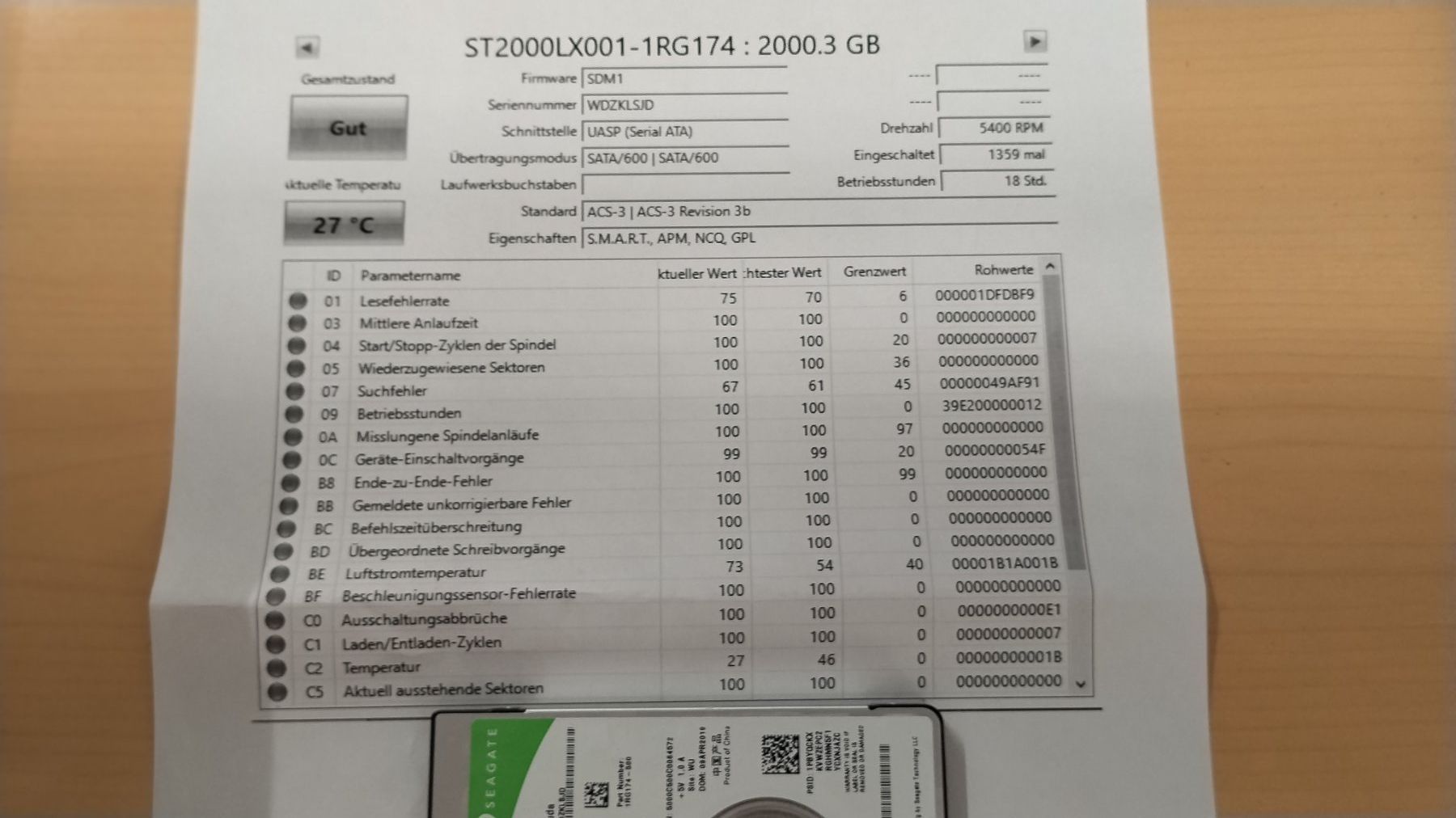 Seagate Disques durs: Seagate FireCuda 2TB HDD ST2000LX001 – D'occasion à Wallisellen par mic_gg2g 1