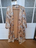 Kimono Maree beige motif floral effet soie 